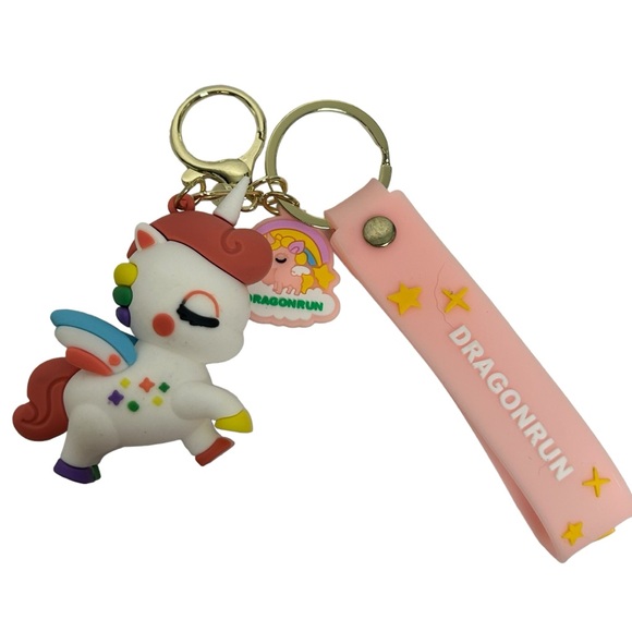 Dragon Run Unicorn 3D Silicone Keychain - Picture 2 of 8